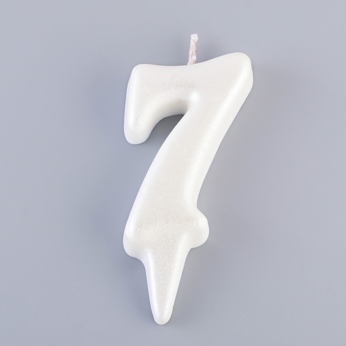 Свеча для торта   Свеча для торта  "Овал" цифра "7", большая, жемчужный, 5,5 см