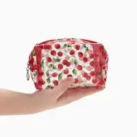 Косметичка женская Cherry, для бассейна, на молнии, прозрачная, красная