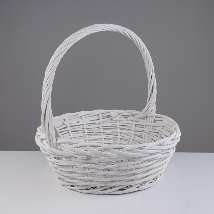 Набор корзин, 3 шт, 45х17/46 см, 36х14/38 см, 27х11/30 см, белый, лоза Набор корзин, 3 шт, 45х17/46 см, 36х14/38 см, 27х11/30 см, белый, лоза