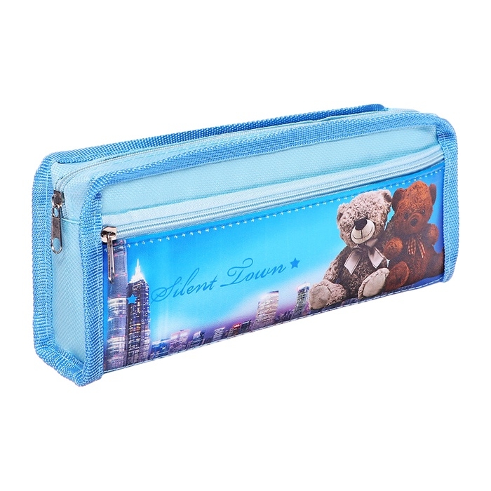 Пенал школьный  Пенал школьный "Мишки" на молнии, 2 отделения, МИКС