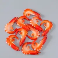 Муляж "Креветка" (фасовка по 10 шт) 7,5 см, красно-розовый