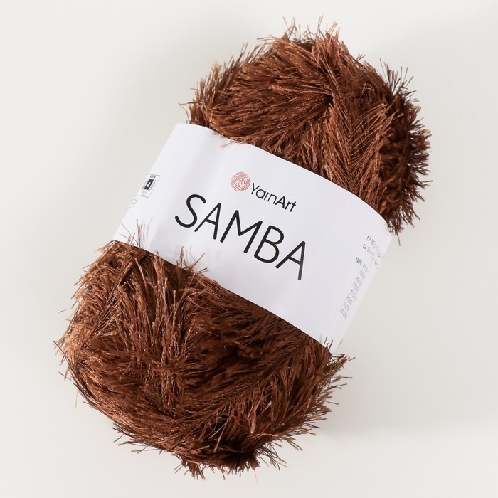 Пряжа для вязания спицами, крючком YarnArt, Samba, травка, 100% полиэстер, 150 м/100 г, (2034 коричневый) Пряжа для вязания спицами, крючком YarnArt, Samba, травка, 100% полиэстер, 150 м/100 г, (2034 коричневый)
