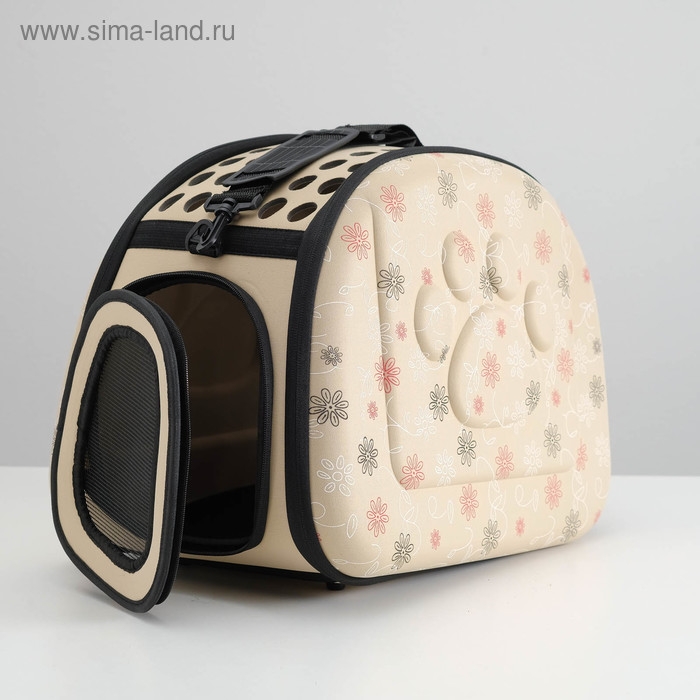 Складная сумка-переноска с отдельным входом, материал EVA, 43,5 х 28 х 33 см, бежевая Складная сумка-переноска с отдельным входом, материал EVA, 43,5 х 28 х 33 см, бежевая