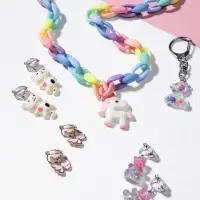 Набор детских украшений &laquo;Выбражулька. Сказка&raquo;, 5 предметов: цепочка единорог, 3 пары клипс, брелок мишка