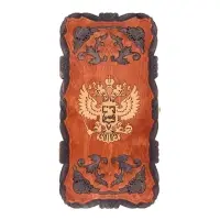 Нарды деревянные большие, резные, настольная игра &laquo;Герб&raquo;, 45&times;45 см