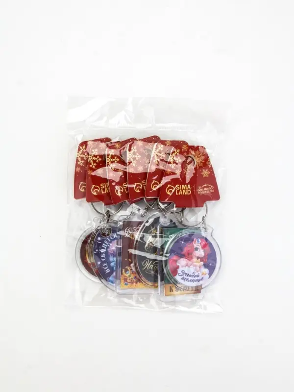 Брелок из пластика «С Новым годом», 6 шт., 5×4 см, МИКС