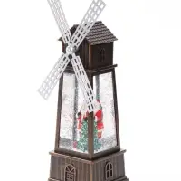 Фигура светодиодная "Мельница Дед Мороз" 10х20х33,5 см, (3хАА не в компл, муз, usb) LN147