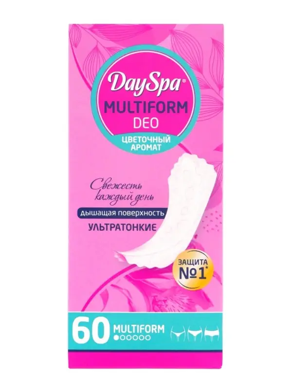 Прокладки ежедневные Day Spa, мультиформ, цветочный аромат, ультратонкие, 60 шт.
