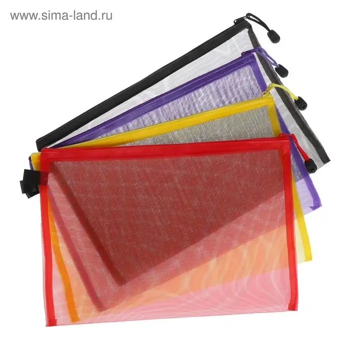 Папка-конверт на молнии А4, Calligrata &laquo;Сеточка&raquo;, МИКС