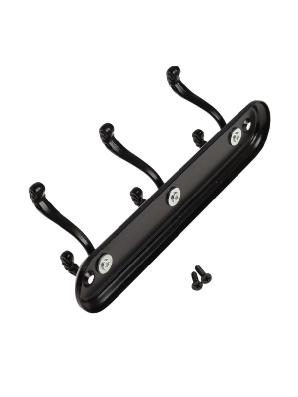 Вешалка ТУНДРА TVT003, металлическая, трёхрожковая, цвет черный