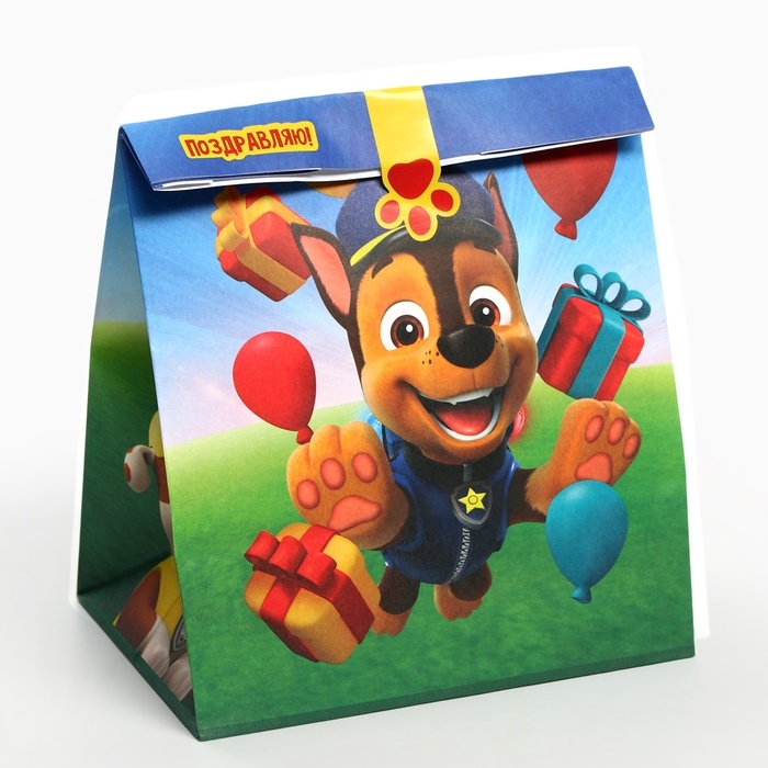 Набор крафтовых пакетов со стикерами, Щенячий патруль, 18х22х12 см Набор крафтовых пакетов со стикерами, Щенячий патруль, 18х22х12 см