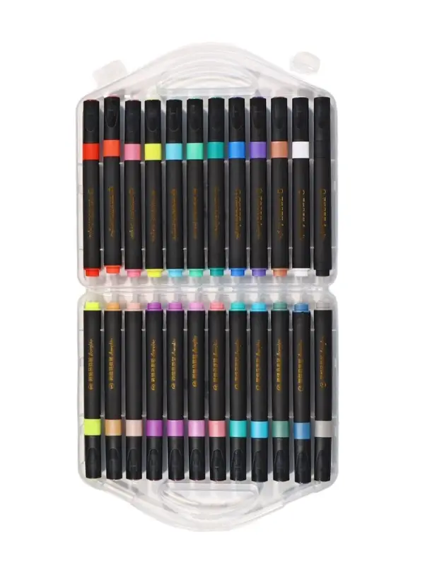Набор маркеров акриловых, 24 цвета, в пластиковом пенале
