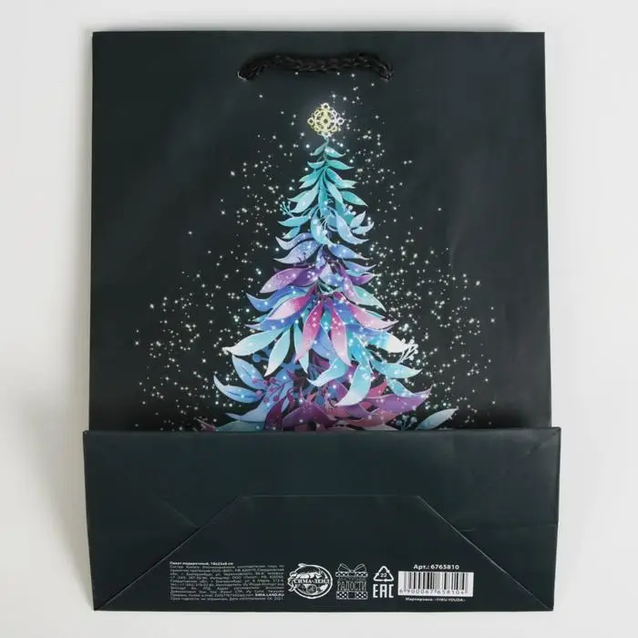 Пакет подарочный новогодний ламинированный «Ёлочка», MS 18 х 23 х 8 см Пакет подарочный новогодний ламинированный «Ёлочка», MS 18 х 23 х 8 см