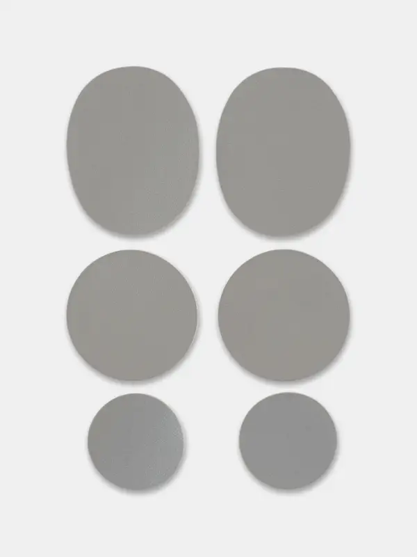 Набор 6шт заплаток клеевых для обуви кожзам серый АУ