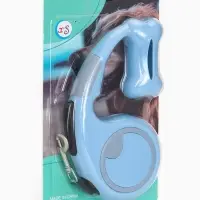 Рулетка - поводок "Косточка", с контейнером для пакетов, трос 3 м, голубая/серая Рулетка - поводок "Косточка", с контейнером для пакетов, трос 3 м, голубая/серая