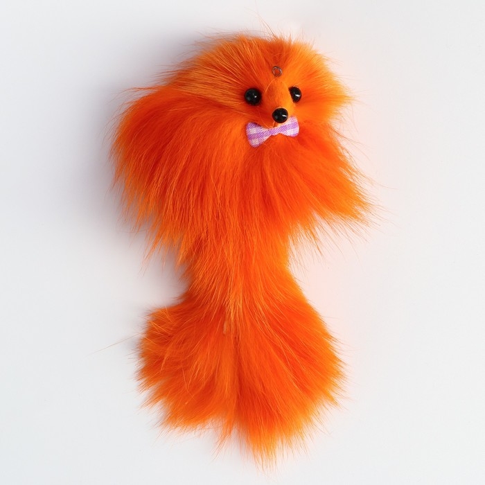 Мышь из натурального меха, до 11 см с хвостом, оранжевая Мышь из натурального меха, до 11 см с хвостом, оранжевая