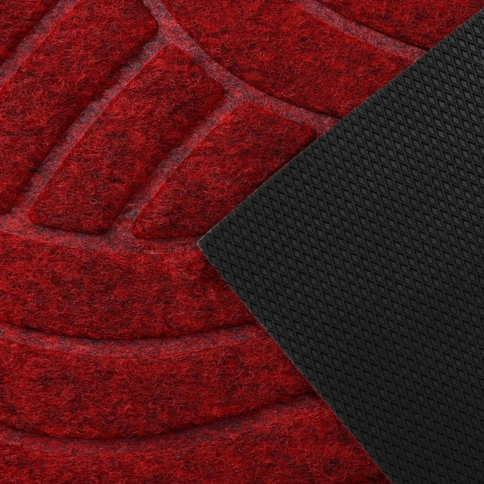 Коврик придверный полукруглый Доляна &laquo;Солнце&raquo;, влаговпитывающий, без окантовки, 40&times;60 см, цвет МИКС