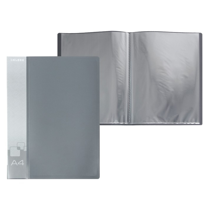 Папка с 30 вкладышами А4, 600 мкм, Calligrata, 15 мм, серая Папка с 30 вкладышами А4, 600 мкм, Calligrata, 15 мм, серая