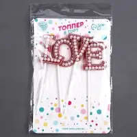 Топпер для торта LOVE, красный