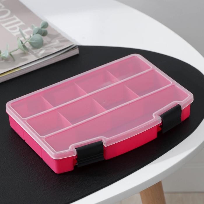 Органайзер пластиковый для хранения, 9 отделений, 19×13×3 см, цвет МИКС