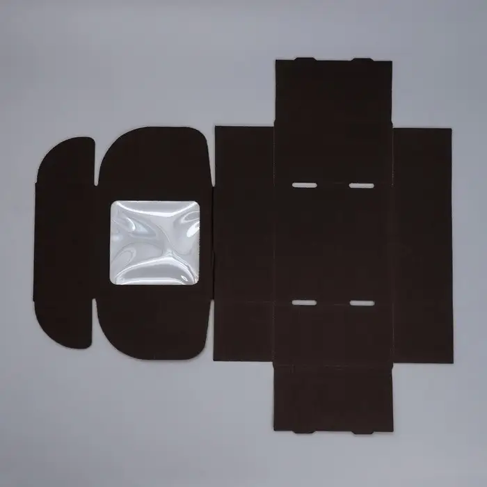 Коробка подарочная сборная с окном, упаковка, «Черный», 16 х 8 х 16 см Коробка подарочная сборная с окном, упаковка, «Черный», 16 х 8 х 16 см