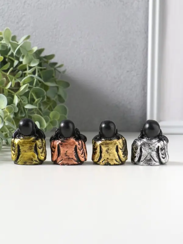 Сувенир полистоун "Хотей - не слышу, не вижу, не скажу" набор 4 шт 4,2х3,5х5,5 см