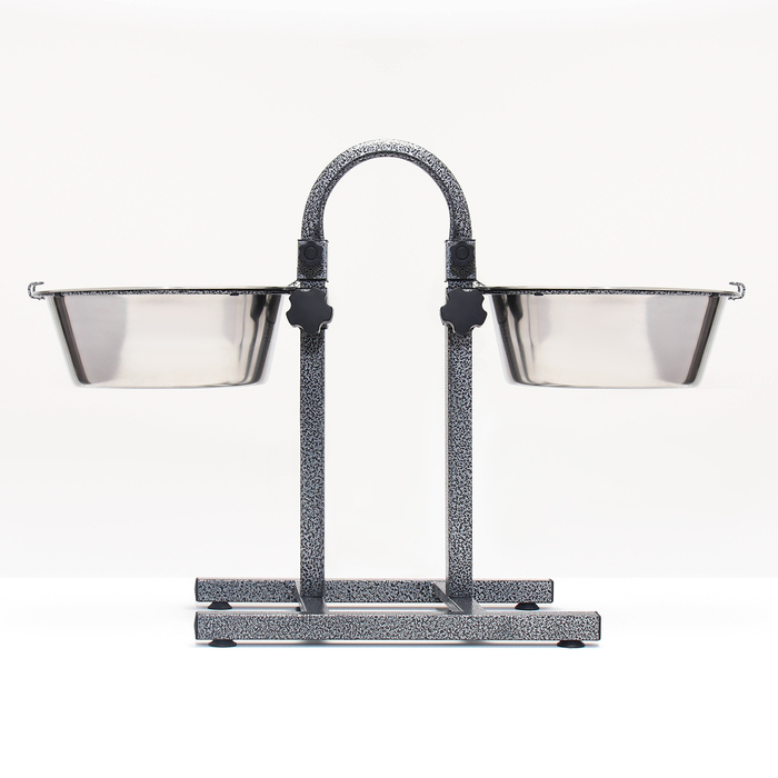 Регулируемая разноуровневая подставка 40 см с 2 мисками по 4 л