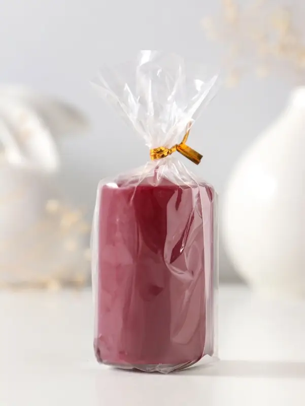 Свеча - цилиндр 4&times;6 см, 59 г, 6 ч, бордовый