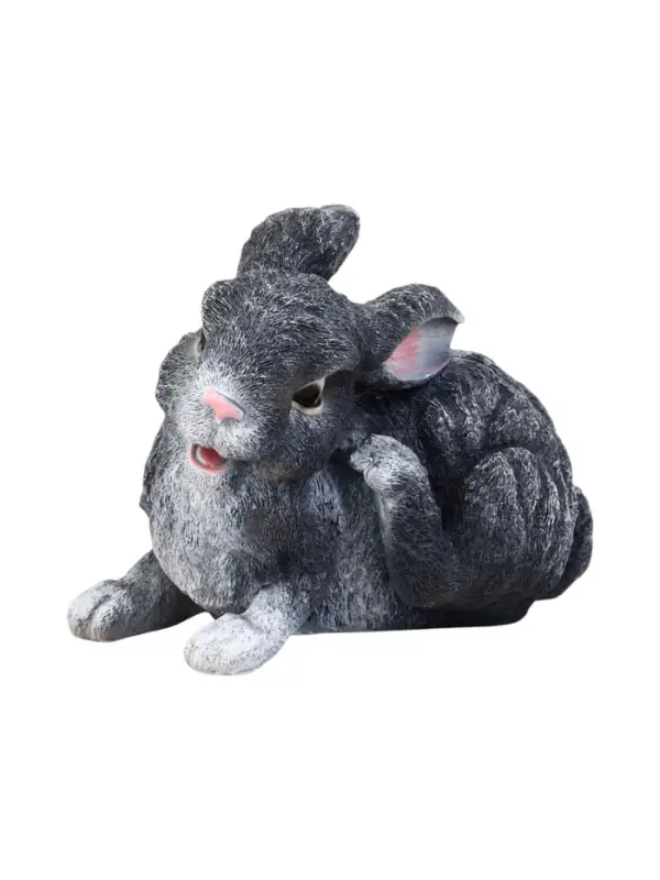Садовая фигура 21 х 28 х 14 см "Заяц почесун" серый