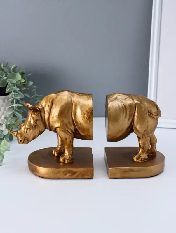 Держатели для книг полистоун "Носорог" набор 2 шт 12х26,5х15 см