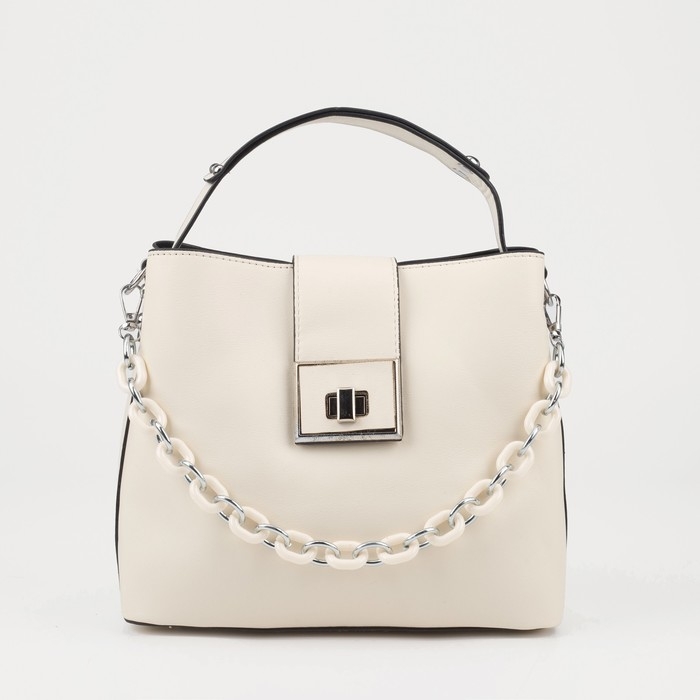 Сумка женская тоут на молнии, цвет бежевый