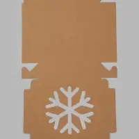 Коробка складная Снежинка крафт 15 х 15 х 4 см (фас 20шт)