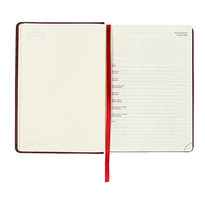 Ежедневник датированный 2024 A5 176 листов, deVENTE.Wild, твёрдая обложка из искусственной кожи, золотой срез, ляссе, кремовый блок 70 г/м2, бордовый