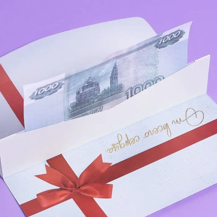 Конверт подарочный с внутренним карманом &laquo;Бант&raquo;, 20 &times; 9,5 см