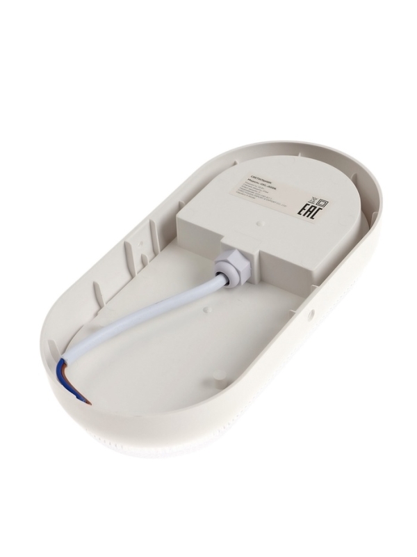 Светильник светодиодный, 18 Вт, IP54, 6500К, 220 В, овал, белый