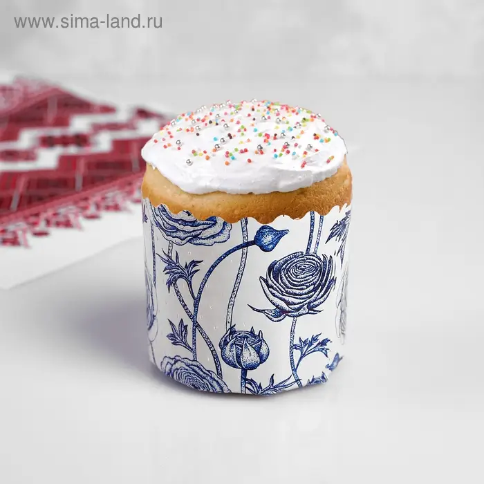 Форма для кулича бумажная «Фарфор», 7×6 см, МИКС Форма для кулича бумажная «Фарфор», 7×6 см, МИКС
