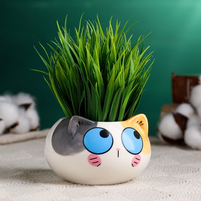 Горшок Горшок "Котенок" 9х6см, МИКС