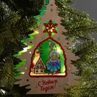 Подвеска световая &laquo;Снегурочка&raquo;, 16&times;3&times;22.5 см, 6 LED, от батареек, свечение тёплое белое