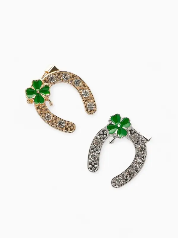 Брошь &laquo;Подкова с клевером - на удачу&raquo;, МИКС