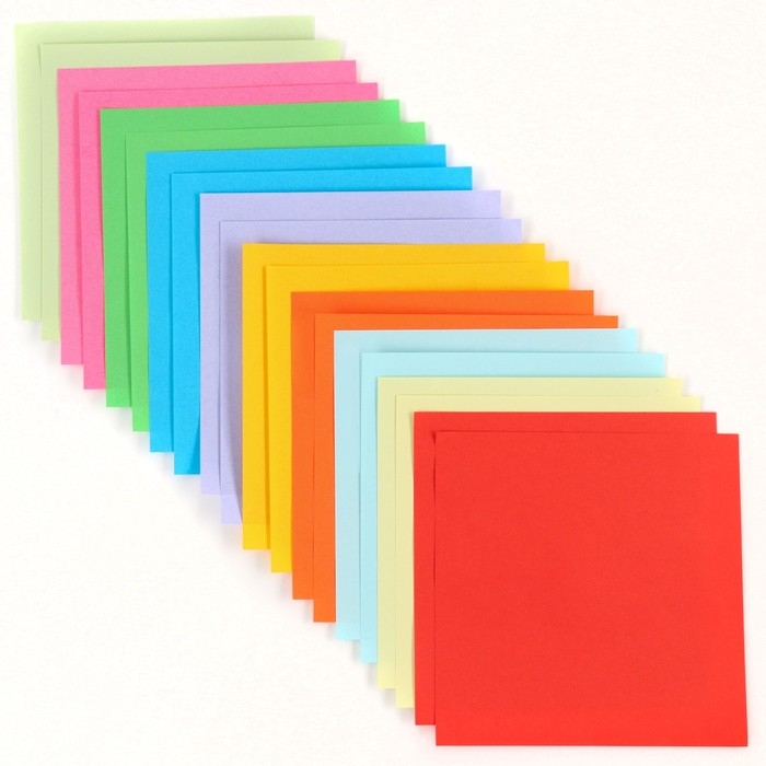 Бумага цветная для оригами, 15х15 см, 50 листов, 10 цветов, немелованная, двусторонняя, в пакете, 80 г/м&sup2;, Смешарики