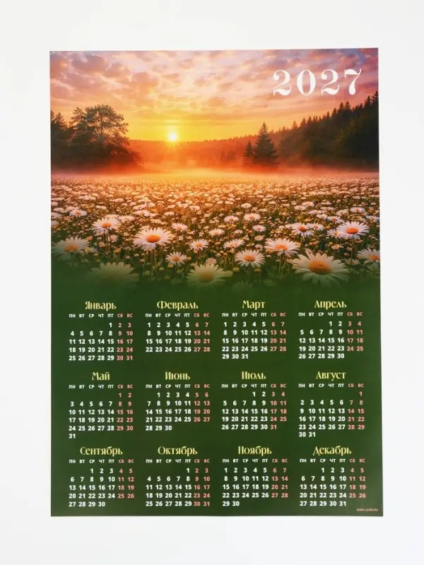 Календарь 2027, настенный, А3 &laquo;Ромашковое поле&raquo;
