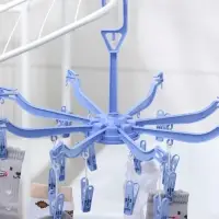 Сушилка для белья подвесная Доляна, 41&times;41 см, 16 прищепок, синяя