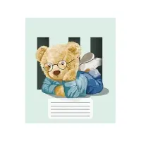 Тетрадь 18 листов в линию Calligrata «Мишки», обложка мелованная бумага, ВД-лак, блок офсет, белизна 95%, МИКС