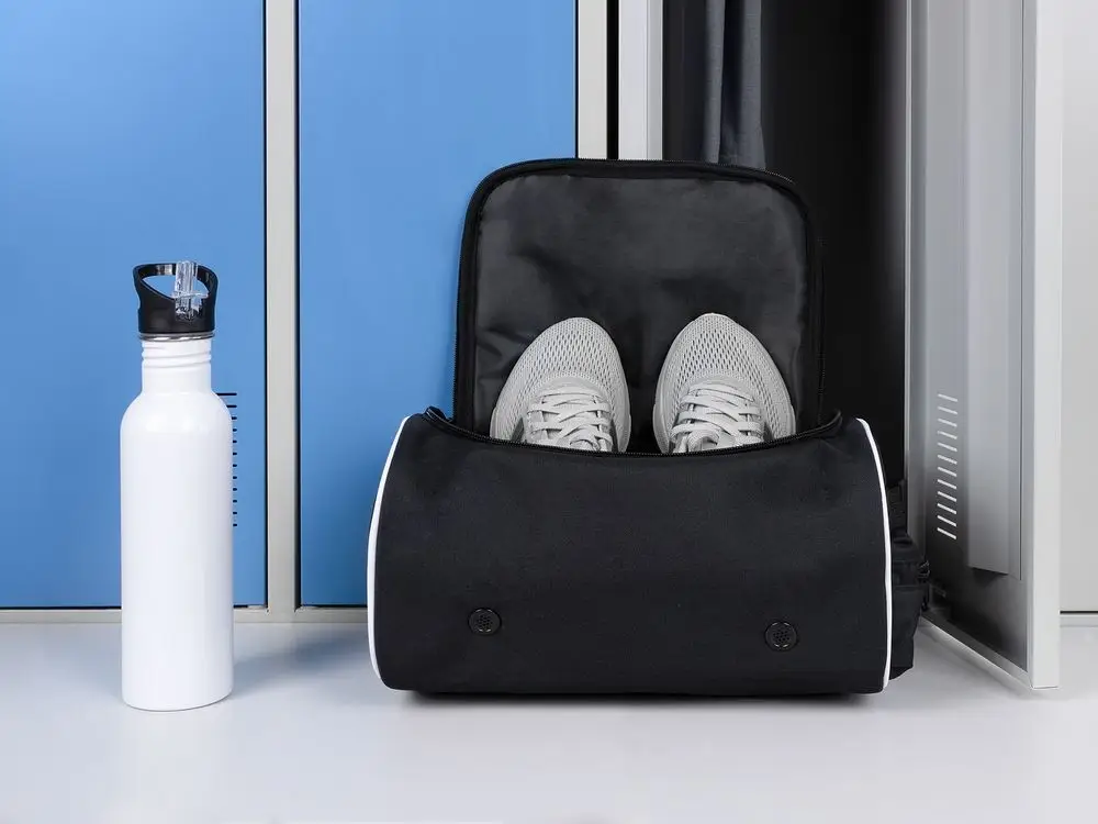 Сумка для обуви Equipex, черная с белым Сумка для обуви Equipex, черная с белым