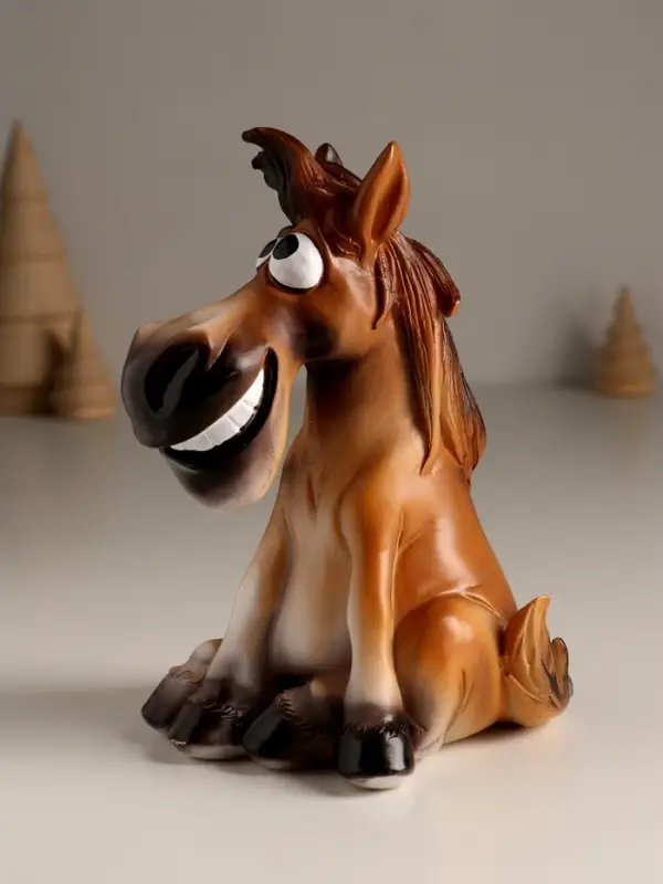 Копилка полистоун "Улыбающийся конь" 10х9х14,5 см