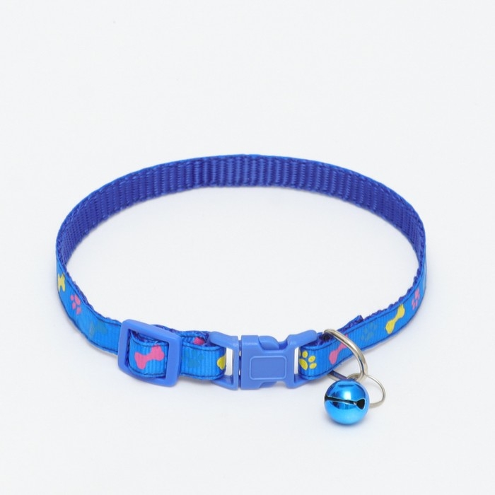 Ошейник двухслойный с фастексом Ошейник двухслойный с фастексом "Разноцветные косточки" 30 х 1 см, синий