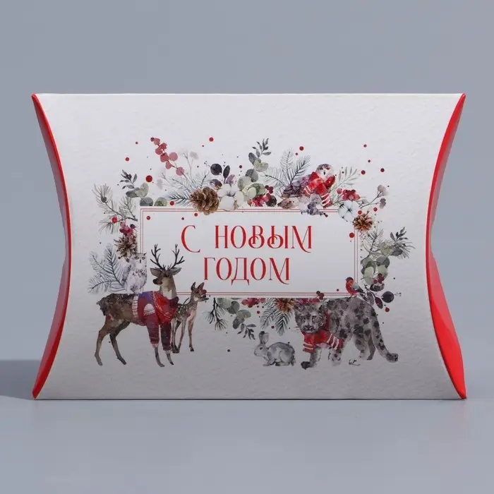 Коробка новогодняя складная фигурная «Акварель», 11 х 8 х 2 см, Новый год