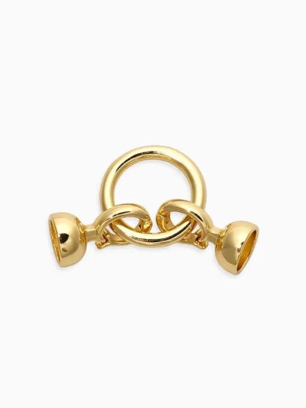 Замок-карабин с кольцом, 40&times;16&times;8 мм, медь, цвет золото
