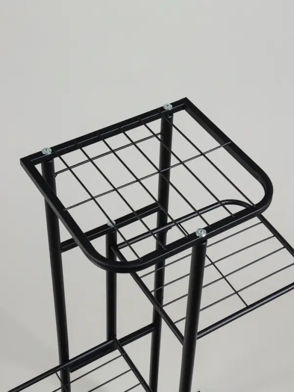 Подставка для цветов Greengo, 4 полки, 43&times;22&times;82 см, напольная, металл, чёрная