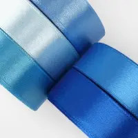 Атласная лента, набор 5 шт., 20 мм, 23&plusmn;1 м, синяя, голубая